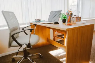 laptop at desk