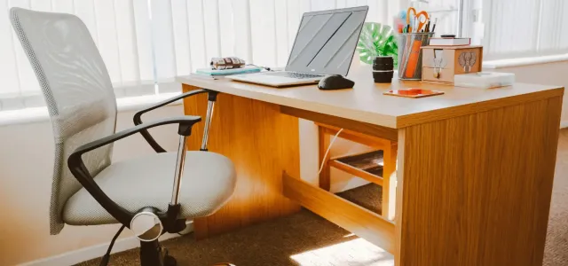 laptop at desk